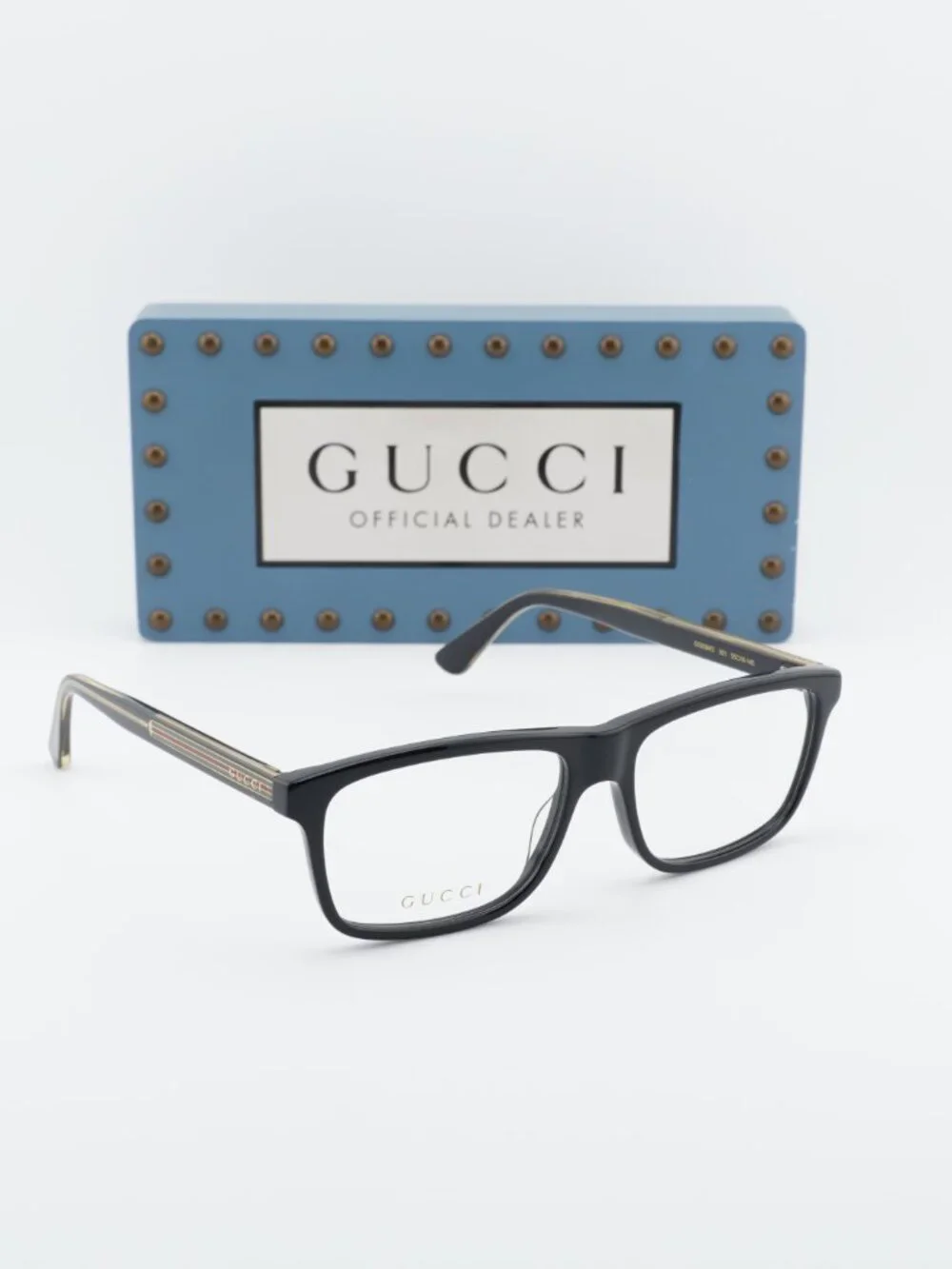 Gucci GG0384O 001 Rectangle Eyeglasses - Black 55mm
